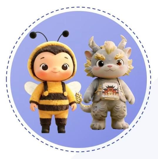 “宁小智”的双IP形象——聪明热心的“荣荣”(左)与勇敢有趣的“辟小兽”(右)。夏鹏 供图 “宁小智”的双IP形象——聪明热心的“荣荣”(左)与勇敢有趣的“辟小兽”(右)。夏鹏 供图