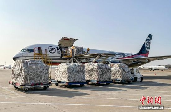 1月15日,南京—台北全货机定班航线开通。东部机场集团有限公司 供图 1月15日,南京—台北全货机定班航线开通。东部机场集团有限公司 供图