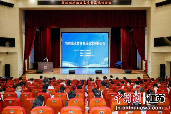 特殊职业教育高质量发展研讨会现场。南京特殊教育师范学院 供图 特殊职业教育高质量发展研讨会现场。南京特殊教育师范学院 供图