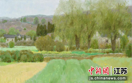 沈行工作品《春风杨柳》。江苏省美术馆 供图 沈行工作品《春风杨柳》。江苏省美术馆 供图