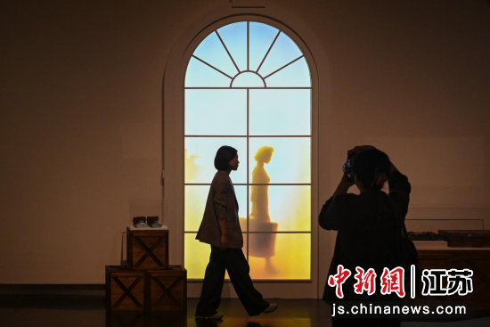 观众在江苏省美术馆欣赏展览。中新网记者 泱波 摄 观众在江苏省美术馆欣赏展览。中新网记者 泱波 摄