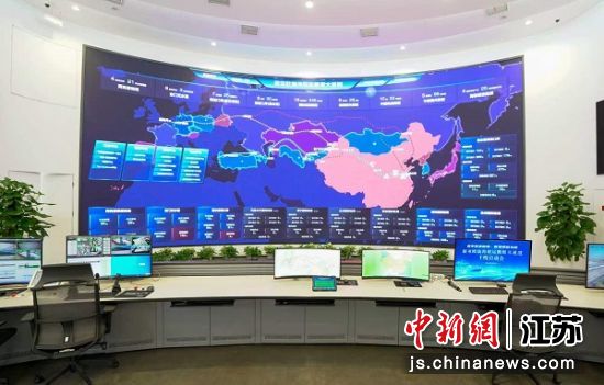 新亚欧陆海联运数据大通道上线。连云港港 供图 新亚欧陆海联运数据大通道上线。连云港港 供图